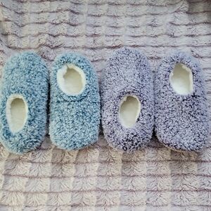 Cozy Fuzzy Slipper Socks  Non-Slip Plush House Shoes Set Of 2 Size US 9-10
